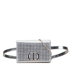 CHRISTIAN DIOR Silver Leather Shoulder Bag